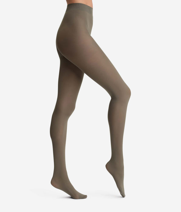 DIM Khaki Velvet Opaque Tights 50D Dim