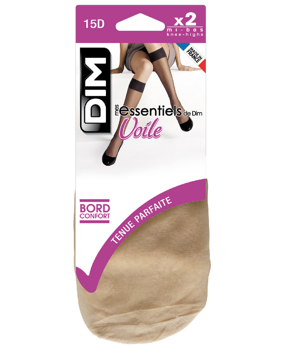 DIM Pack of 2 pairs of Mes Essentiels 15 sheer knee highs in capri