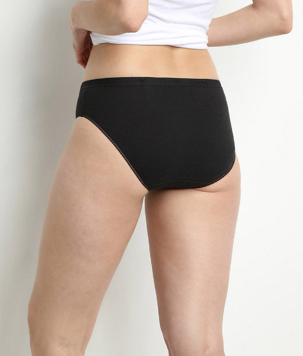DIM 2er-Pack schwarze Midis-Slips aus 100% Baumwolle