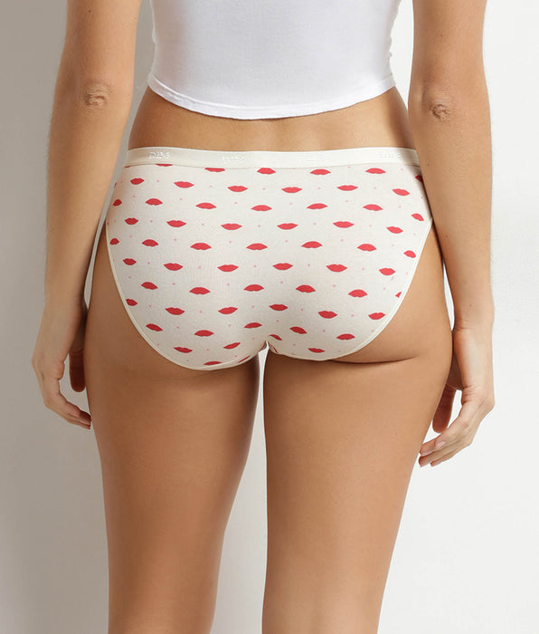 DIM Lot de 5 slips femme coton stretch motif cœur Les Pockets