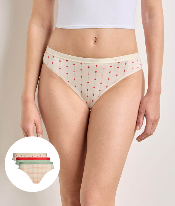 DIM 5er-Pack „Fleurs Douces“ Slips von Les Pockets Coton