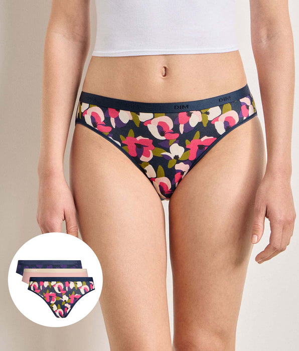 DIM 5er-Pack schicke Höschen mit Blumenmuster von Les Pockets Coton