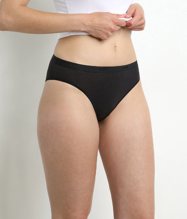 DIM Lot de 3 slips noir/blanc/gris Les Pockets Coton