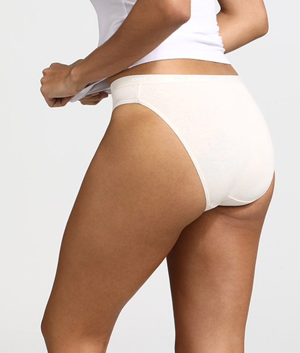 DIM Lot de 3 slips peau/rose/nacre Les Pockets Coton