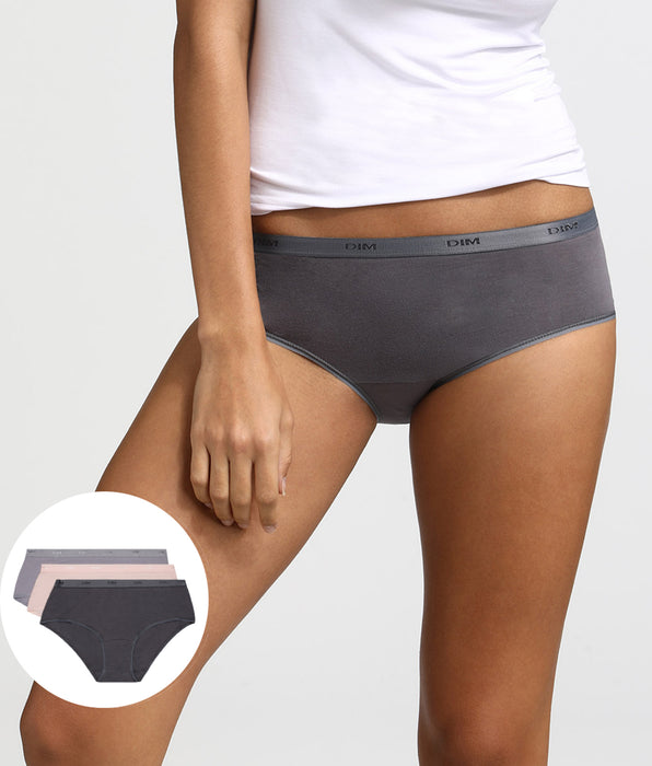 DIM Pack of 3 taupe, pink and grey boxers Les Pockets EcoDIM