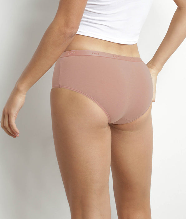 DIM Pack of 3 women's stretch cotton shorties Grey Pink Les Pockets Ecodim