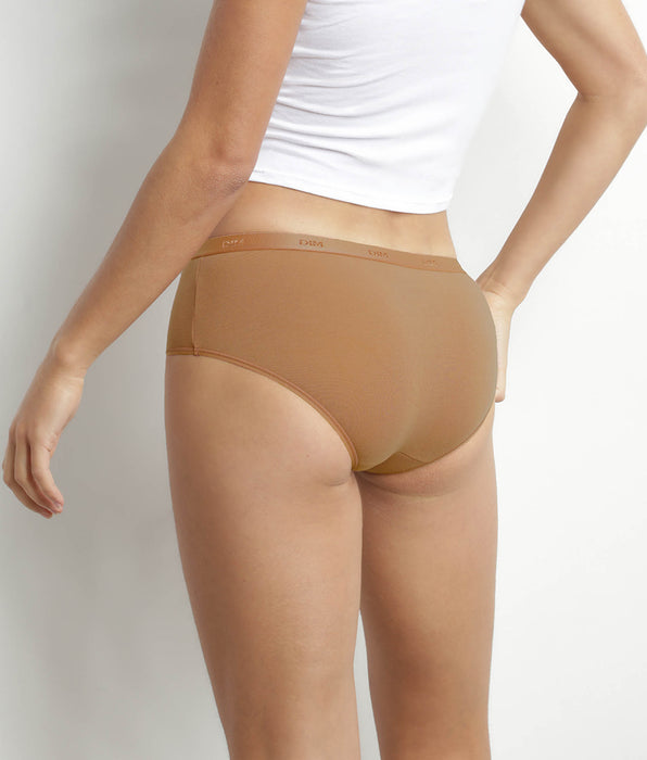 DIM Pack of 3 women's Speculos stretch cotton boxers Orange Les Pockets Ecodim