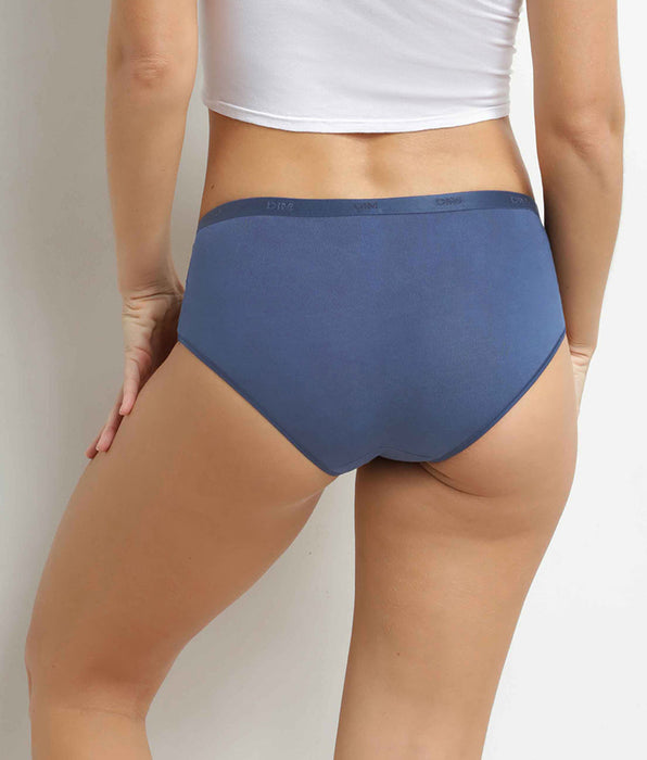 DIM Pack of 3 women's stretch cotton boxer shorts Grey Red Les Pockets Ecodim