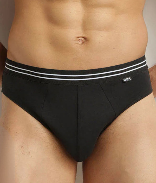 DIM Lot de 4 slips homme en coton stretch Noir EcoDim