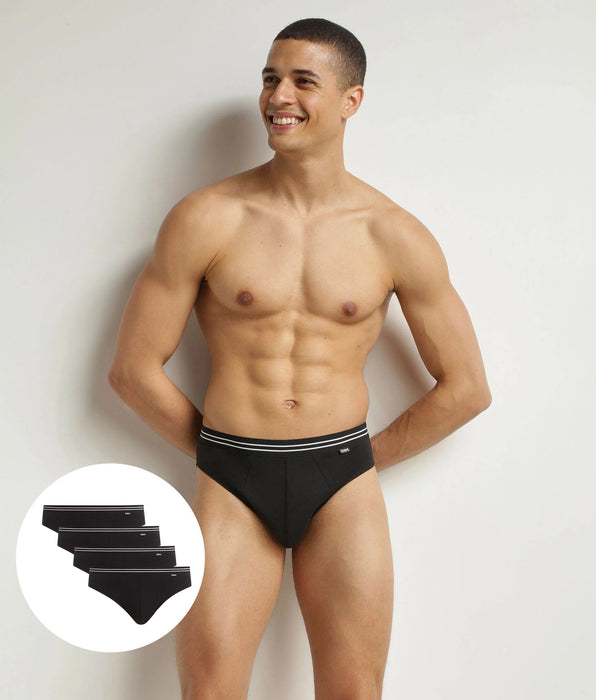 DIM Pack of 4 briefs cotton stretch men's Black EcoDim