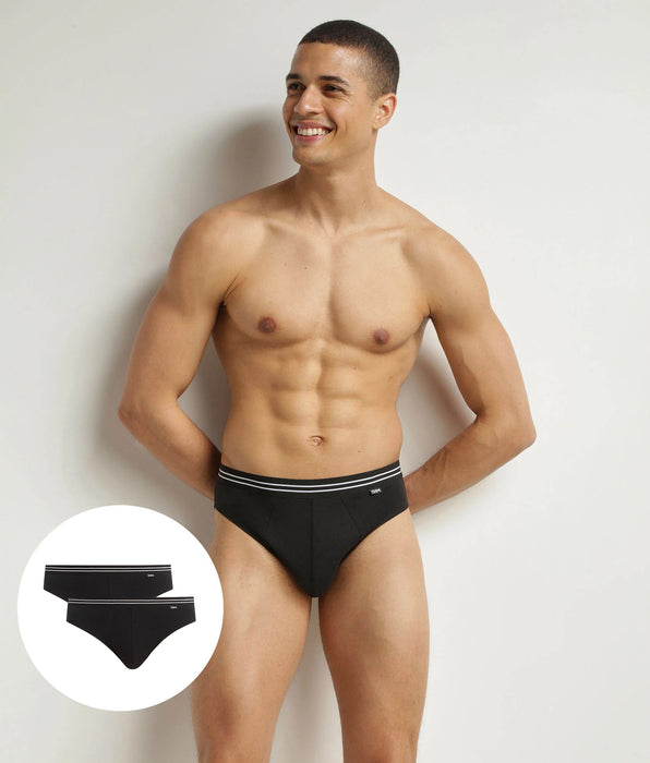 DIM 2er-Pack schwarze Slips aus Stretch-Baumwolle - EcoDIM