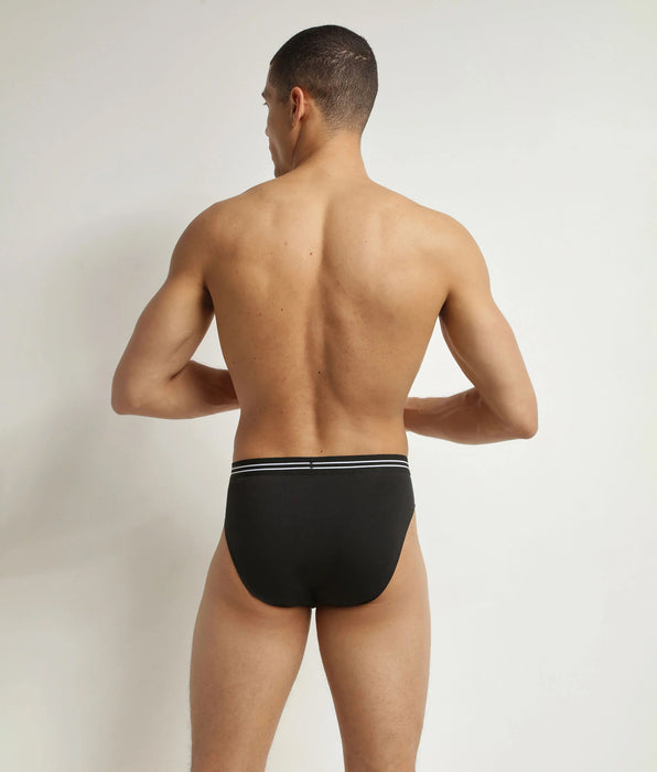 DIM Lot de 4 slips homme en coton stretch Noir EcoDim