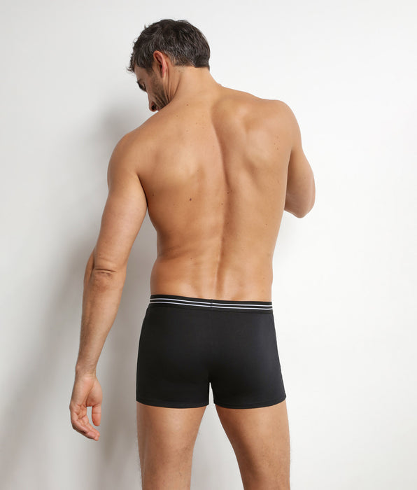 DIM Pack of 2 men's stretch cotton boxer shorts in black EcoDim