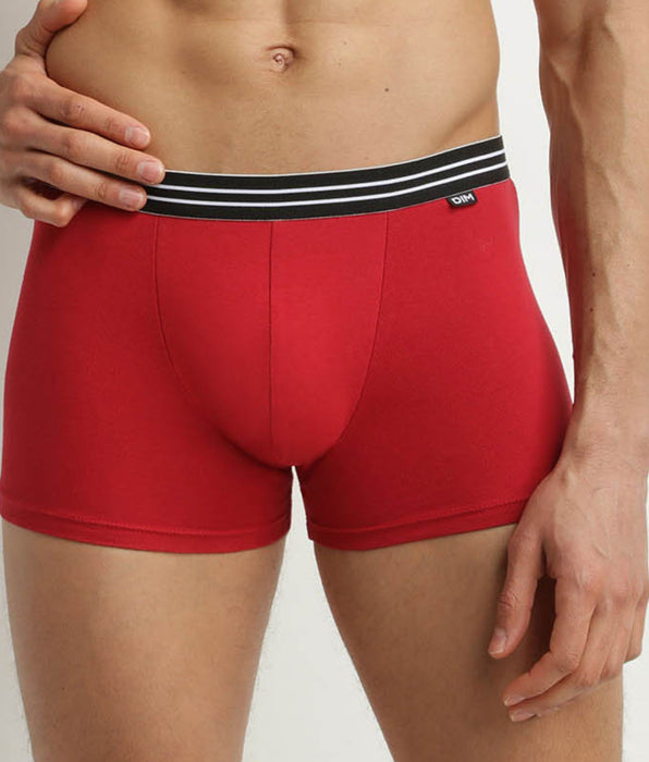 DIM Pack of 2 boxers cotton stretch men's Carmine Red Black EcoDim