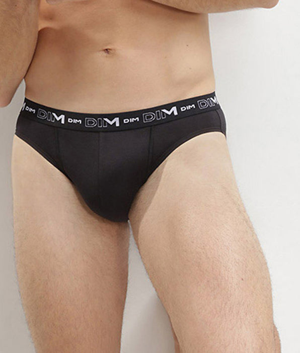 DIM Lot de 2 slips Noir pour Homme Coton Stretch