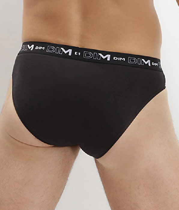 DIM Lot de 2 slips Noir pour Homme Coton Stretch