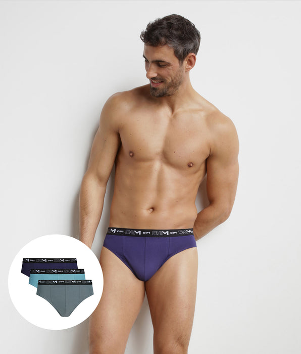 DIM Pack of 3 Glace men's briefs Dim Coton Stretch