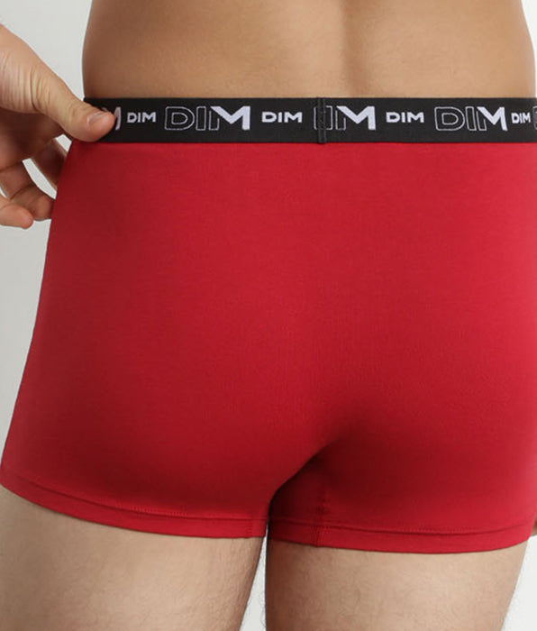 DIM Pack of 2 Men's Grey Red Boxers with Contrast Waistband Dim Cotton Stretch