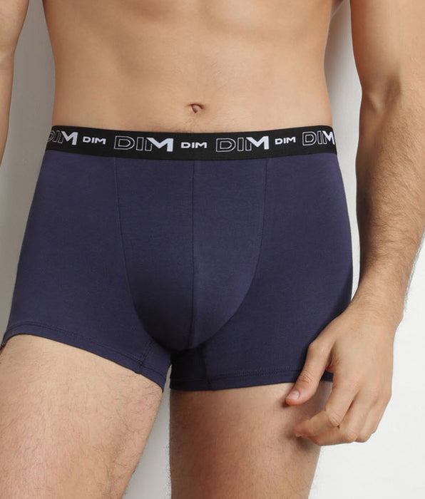 DIM 2er-Pack Herren-Boxershorts Rot/Blau mit Kontrastgürtel aus Stretch-Baumwolle