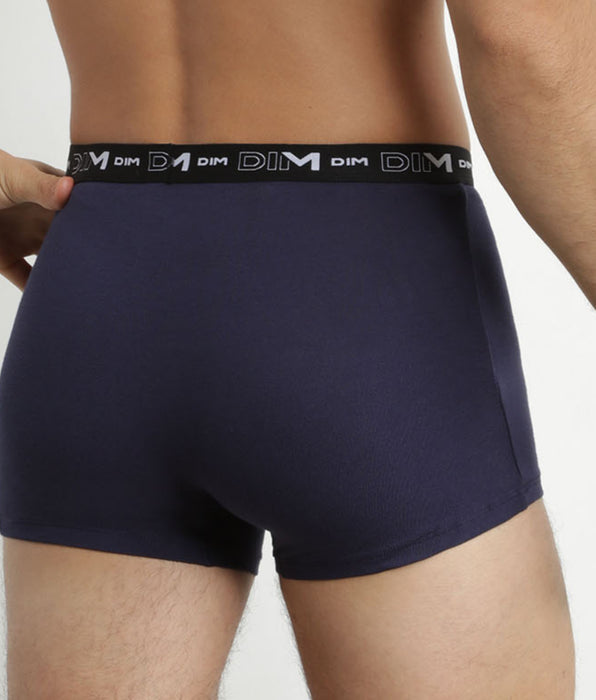 DIM 2er-Pack Herren-Boxershorts Rot/Blau mit Kontrastgürtel aus Stretch-Baumwolle
