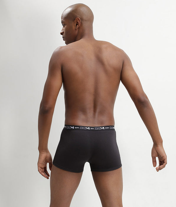 DIM Pack de 3 bóxers negros para hombre de algodón elástico