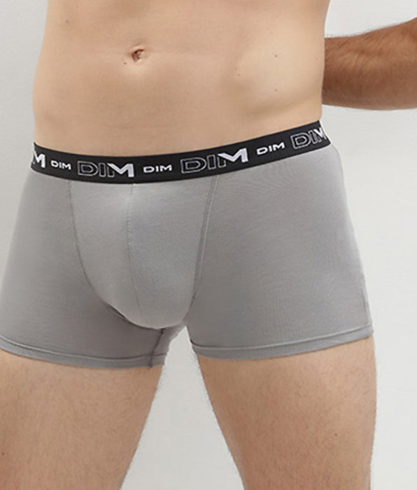 DIM Pack of 3 pairs of black, grey and white stretch cotton trunks for men