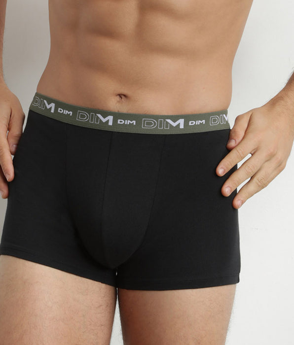DIM Pack of 3 Blue Orange Dim Cotton Stretch Boxer Briefs for Men
