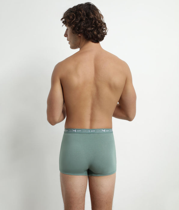 DIM Lot de 3 boxers homme en coton Noir Vert Dim Coton Stretch
