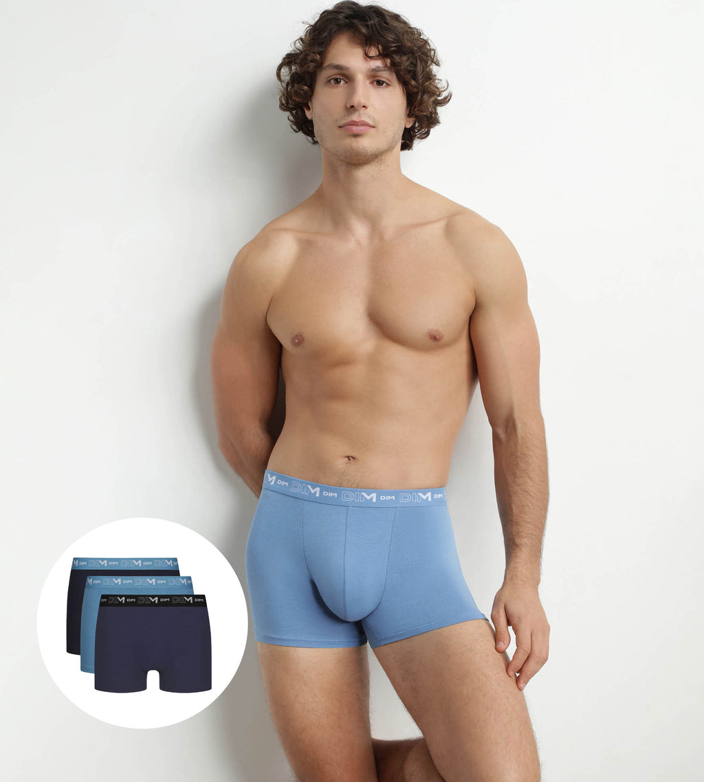 DIM Boxer Cotton Stretch Colori Classici Comfort Uomo x3, Blu denim/rosso lava/blu denim, XL DIM Boxer Cotton Stretch Colori Classici Comfort Uomo x3, Blu denim/rosso lava/blu denim, XL