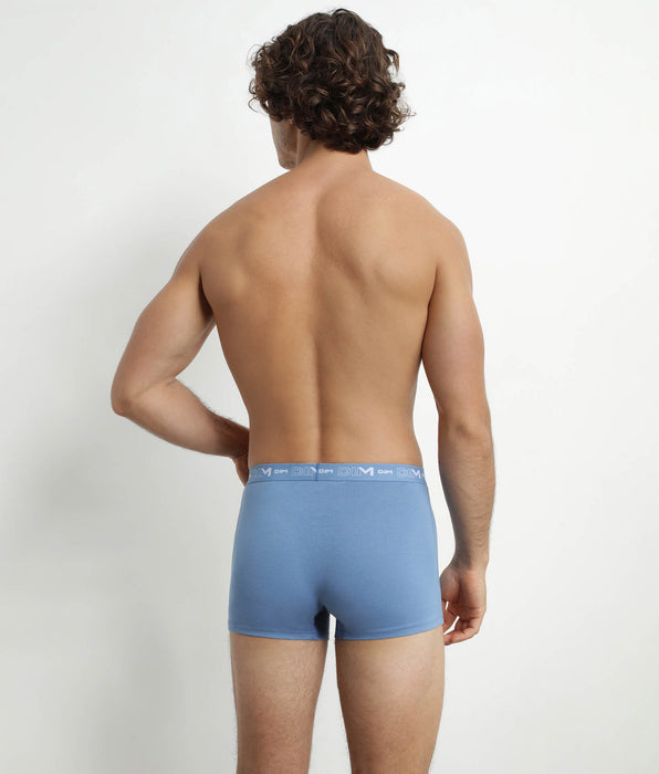 DIM Lot de 3 boxers homme Bleu Riviera Denim Noir Dim Coton Stretch