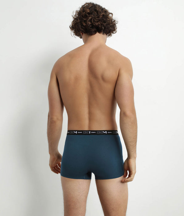 DIM Lot de 3 boxers homme Noir Vert Bleu Dim Coton Stretch