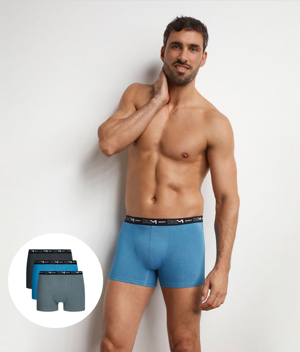 DIM 3er-Pack Boxershorts für Herren Bleu Elegant Dim Coton Stretch