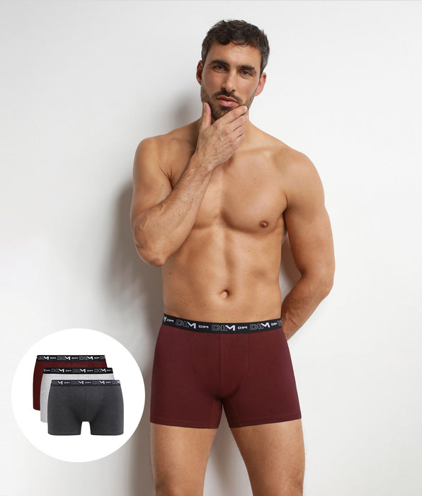 DIM 3er-Pack Boxershorts für Herren Cendre Dim Coton Stretch