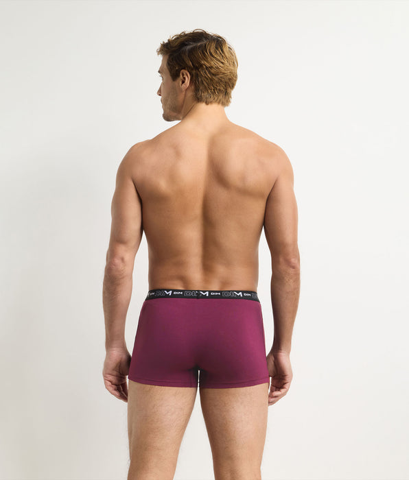 DIM Pack of 4 men's boxers in dark grey, khaki, red, grey Stretch Cotton