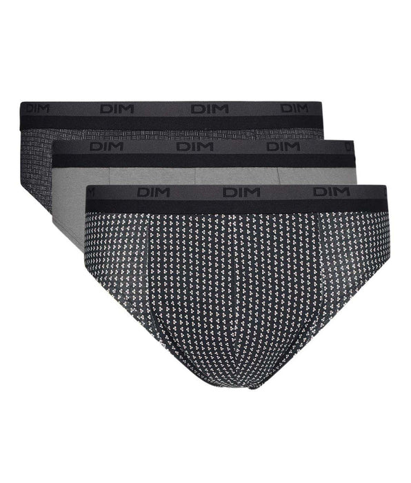 DIM Dim print Pack of 3 men's grey check cotton briefs