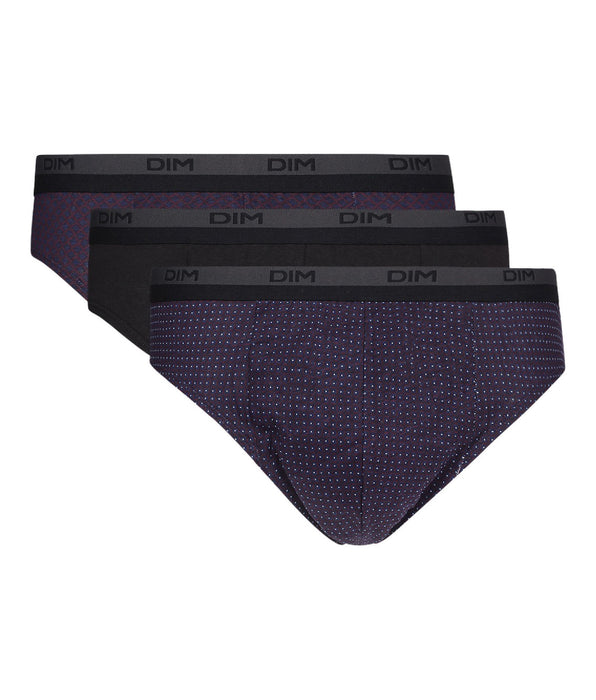 DIM Dim Print Pack of 3 men's cotton briefs with polka dot print