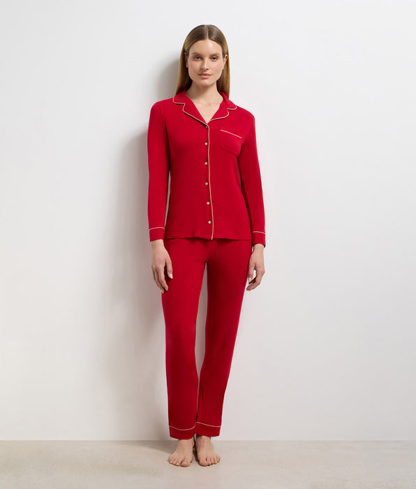 DIM Pantalon long femme rouge Cozy Christmas