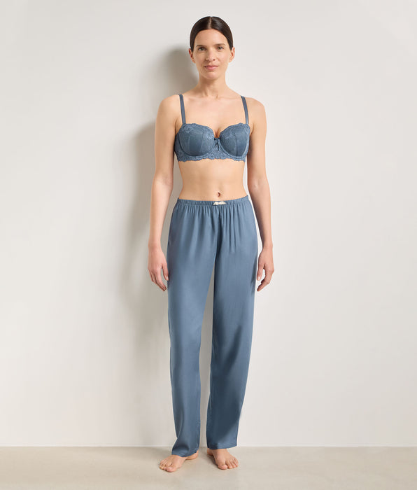 DIM Slow Days Fresh Vibes Powder Blue Twill Pyjama Trousers