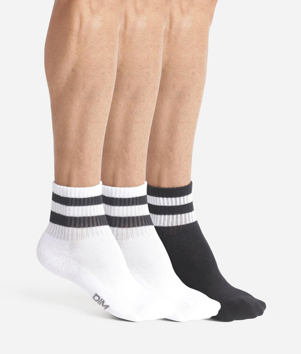 DIM 3er-Pack kurze Herrensocken Weiß Schwarz EcoDim