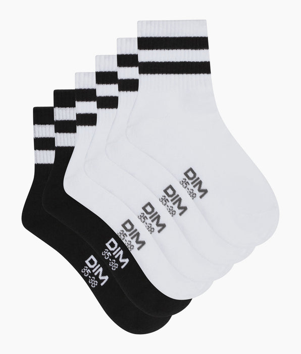 DIM 3er-Pack kurze Herrensocken Weiß Schwarz EcoDim
