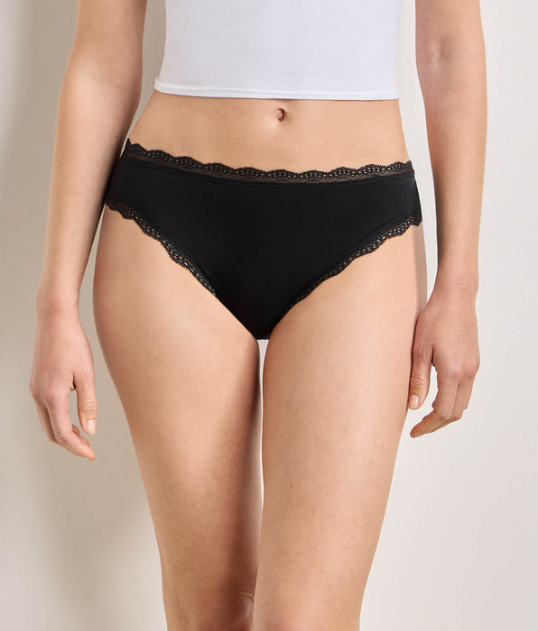 DIM Pack of 2 black Daily Coton Dentelle briefs