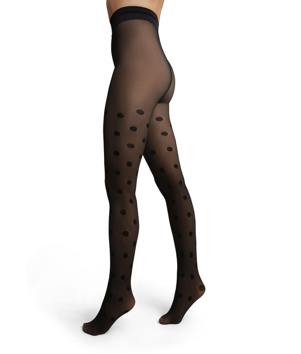 DIM Black sheer tights with Thermo Dots