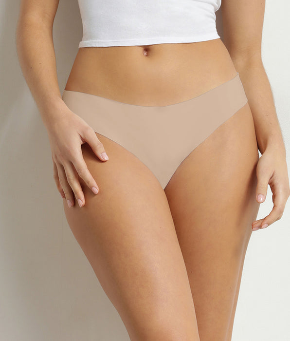 DIM Unsichtbarer brasilianischer Slip für Damen aus Mikrofaser Nude Dim