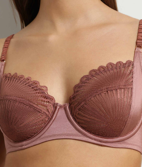 DIM Soutien-gorge full cup à armatures en dentelle Marron Chocolove
