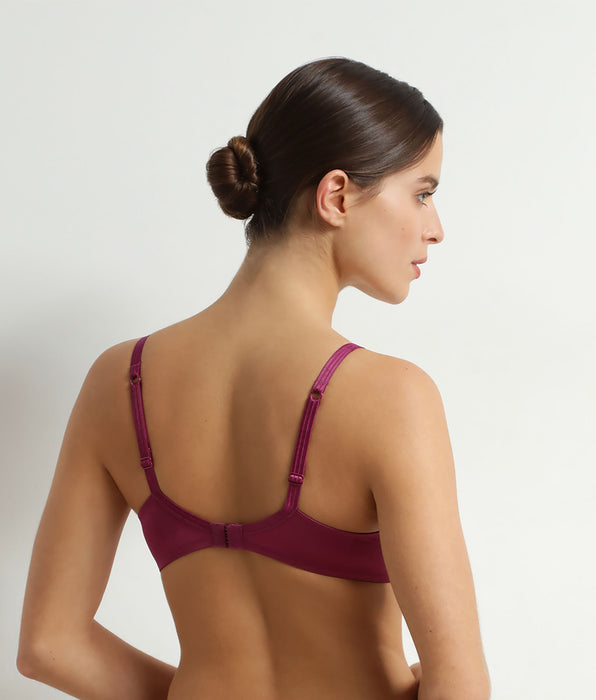 DIM Silk Radiance underwired demi bra in wild berry