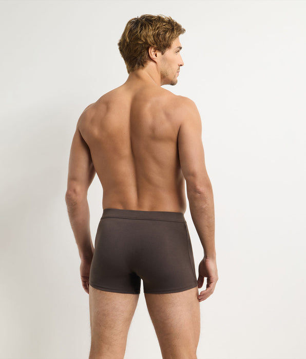 DIM Herren-Boxershorts mit elastischem Bund in tiefem Schokoladenbraun „Gentleman“