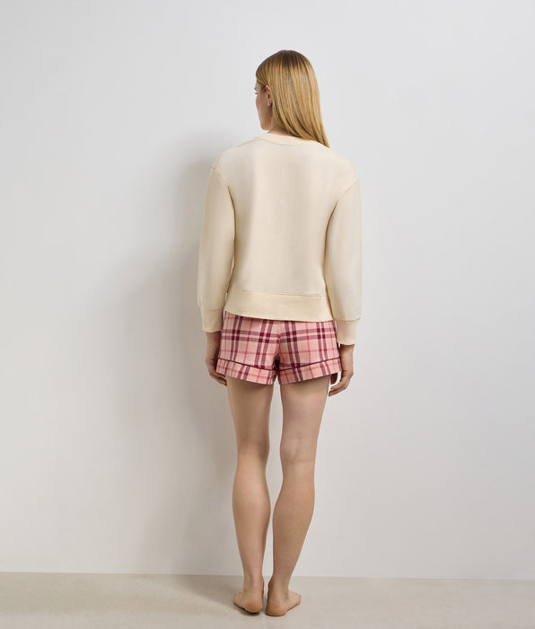 DIM Women's red-pink flannel shorts Cozy Christmas