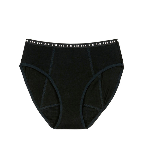 DIM Slip menstruel fille coton bio Noir Flux moyen Dim My Protect