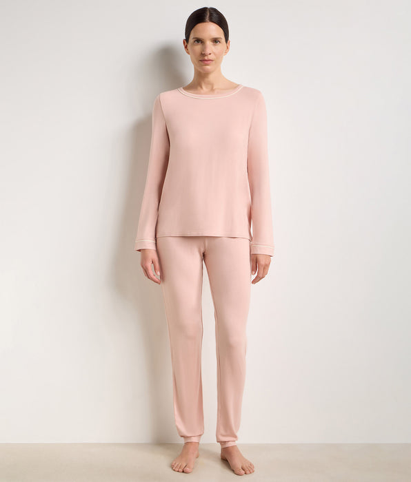 DIM Top manches longues col rond femme élastique rose Soft Blush