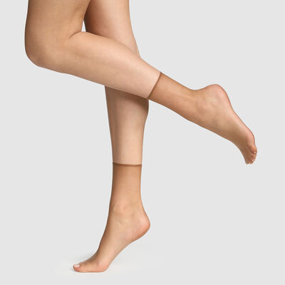 Короткие носки Teint de Soleil терракотового цвета с эффектом естественного загара, , DIM